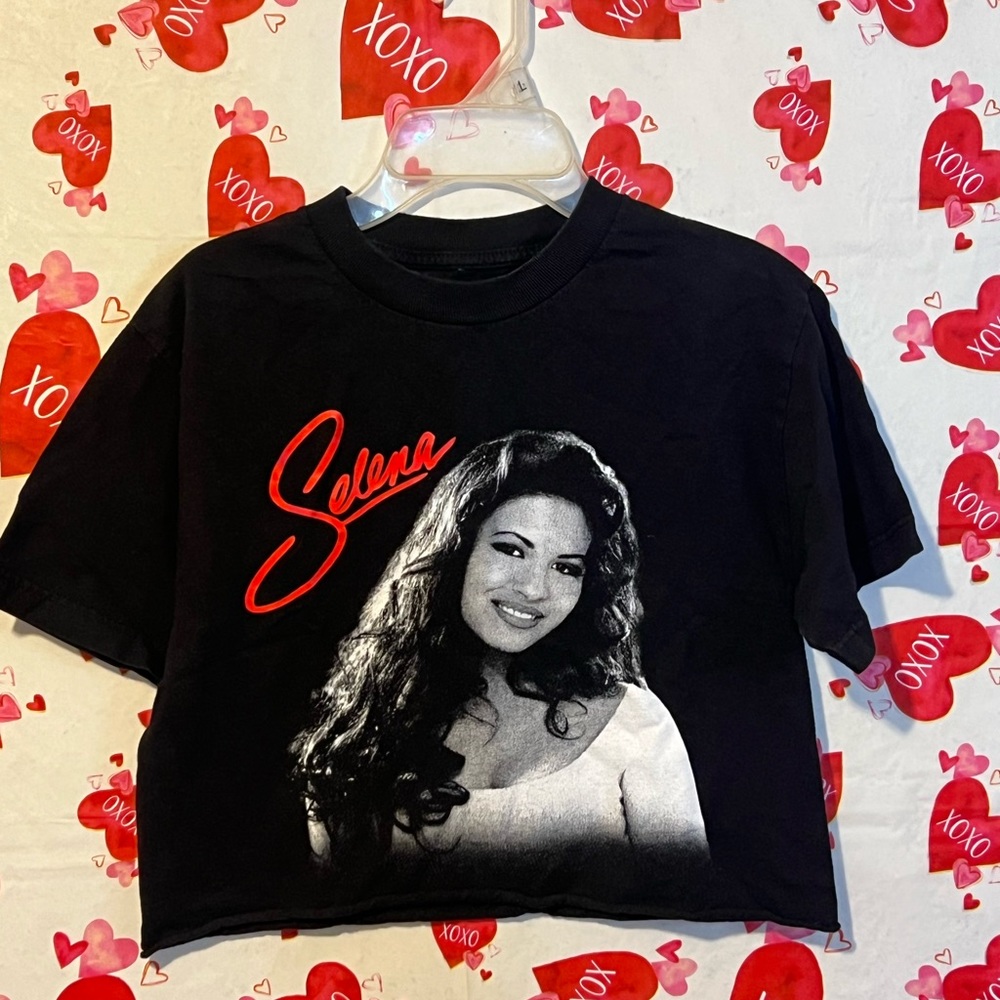 Selena TexMex Queen Black Crop top Adult Sz M.